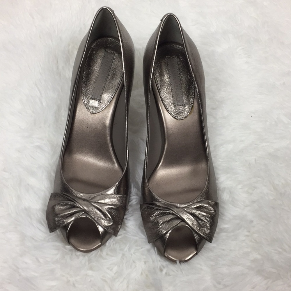 Banana Republic Silver Heels with a Bow